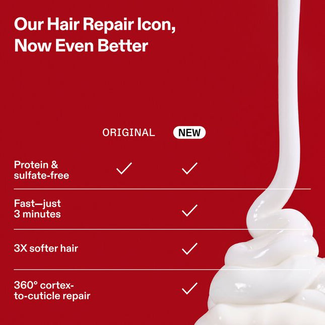 Transform damaged hair in just 3 minutes before you shampoo with N°.3PLUS. This hair damage repair treatment is clinically proven to create 3X stronger,* softer hair.** It rebuilds all 3 hair bonds deep in every strand for 360° repair and damage defense—past, present, and future. For all hair types and all types of damage. Fast. Easy. Protein-free and color-safe. Powered by patented OLAPLEX Bond Building Technology™.