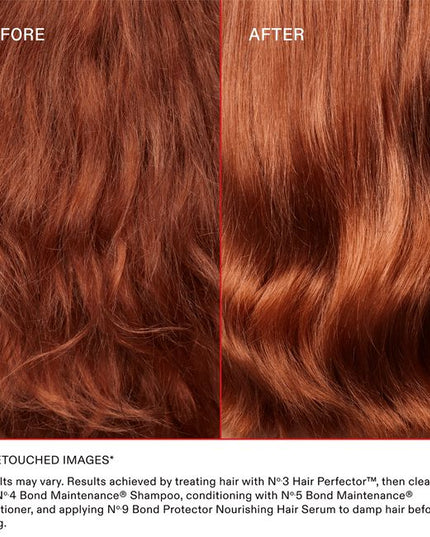 A powerful, clinically proven pre-shampoo treatment that leaves hair 3X stronger after just one use.* No.3 is the complete bond builder to repair and strengthen hair at home by rebuilding all 3 hair bonds. Formulated for all hair types and all levels of hair health, this weekly treatment is key for your healthiest-looking hair.
*When used with No.4 Bond Maintenance® Shampoo
