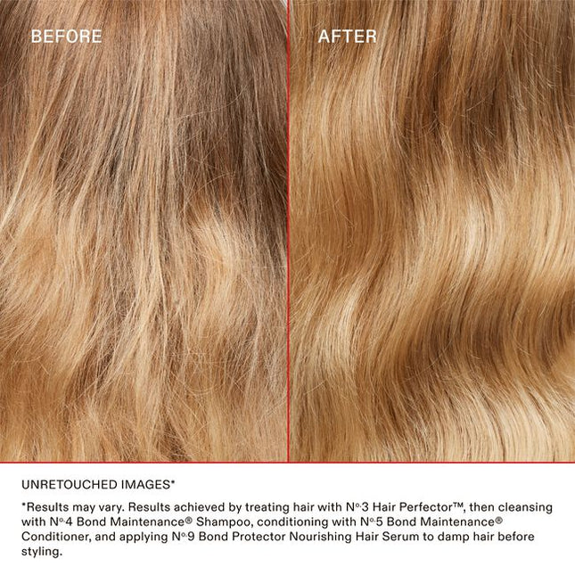 A powerful, clinically proven pre-shampoo treatment that leaves hair 3X stronger after just one use.* No.3 is the complete bond builder to repair and strengthen hair at home by rebuilding all 3 hair bonds. Formulated for all hair types and all levels of hair health, this weekly treatment is key for your healthiest-looking hair.
*When used with No.4 Bond Maintenance® Shampoo