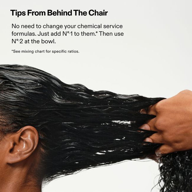 The revolutionary, professional bond-building treatment–N°.1 Bond Multiplier® and No.2 Bond Perfector®–that turns any color, lightening, or chemical service into a repair service. Quickly and easily add to chemical services to help prevent and repair damage as it happens for immediately stronger, softer, more manageable hair. Provides up to 140 applications.