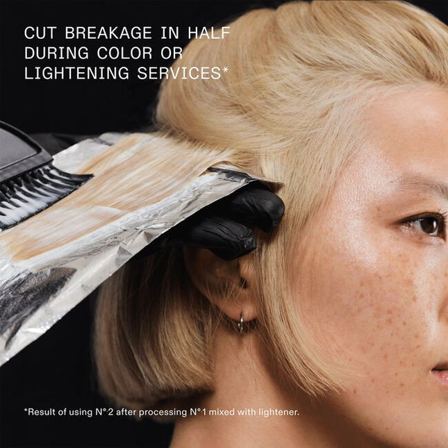 The revolutionary, professional bond-building treatment–N°.1 Bond Multiplier® and No.2 Bond Perfector®–that turns any color, lightening, or chemical service into a repair service. Quickly and easily add to chemical services to help prevent and repair damage as it happens for immediately stronger, softer, more manageable hair. Provides up to 140 applications.