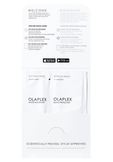 During every chemical service, disulfide bonds are broken and reformed to create a different color, texture, or curl pattern. OLAPLEX’s patented technology mitigates damage by seeking out and repairing broken disulfide bonds during the process. When used together, the two-part system allows salon professionals to push the limits of creativity while protecting the health &amp; integrity of the hair.