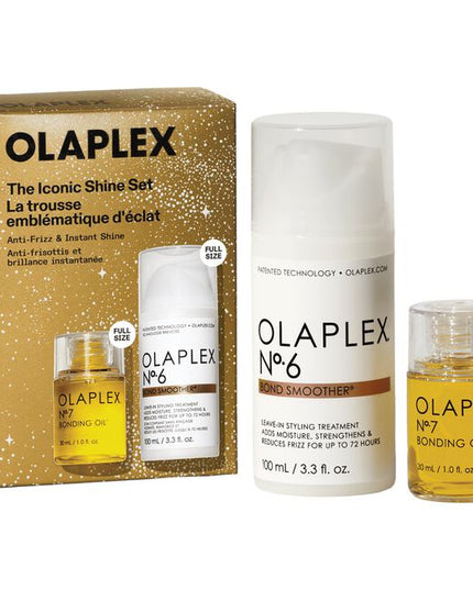 The Iconic Shine Set Includes:

(1) - No. 6 Bond Smoother, 3.3 fl. oz.
(1) - No. 7 Bonding Oil, 1 fl. oz.