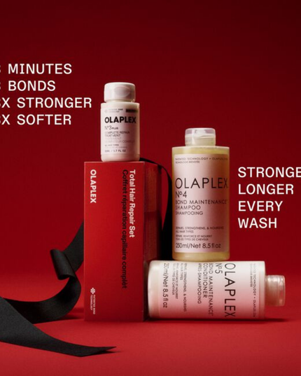 The ultimate holiday upgrade for medium to coarse hair types—this limited-edition 3-step routine reverses damage and strengthens hair for all your seasonal styling. Use N°.3PLUS as a pre-shampoo treatment, followed by N°.4 Shampoo and N°.5 Conditioner for hair that looks and feels like a gift.