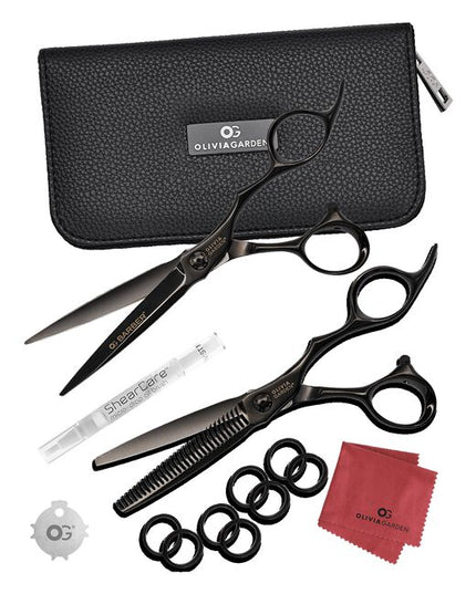 OG Barber Shear Collection
Sharper cuts - Legendary style
Black titanium coating with integrated ball bearing mechanism
Distinctive edgy design - Superior craftsmanship
Unique blade curvature designed to enhance cutting performance
