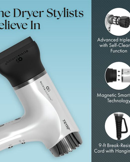 Professional Compact JetHP™ Hair Dryer
Meet your new everyday power dryer—professional performance in a compact, ultra-light design. The JetHP™ delivers fast drying with an advanced brushless motor, intelligent heat control for consistent temperature, and powerful ionic technology to help smooth frizz and lock in moisture.