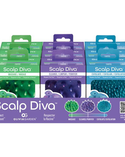 Hair health starts at the scalp - and it's time to treat it that way! The Scalp Diva collection was built on the belief that scalp care isn't just a trend - it's a science. That's why Olivia Garden took their time to get it right, designing a trio of brushes that exfoliate, cleanse, and massage with purpose; each tailored to meet different scalp needs.
