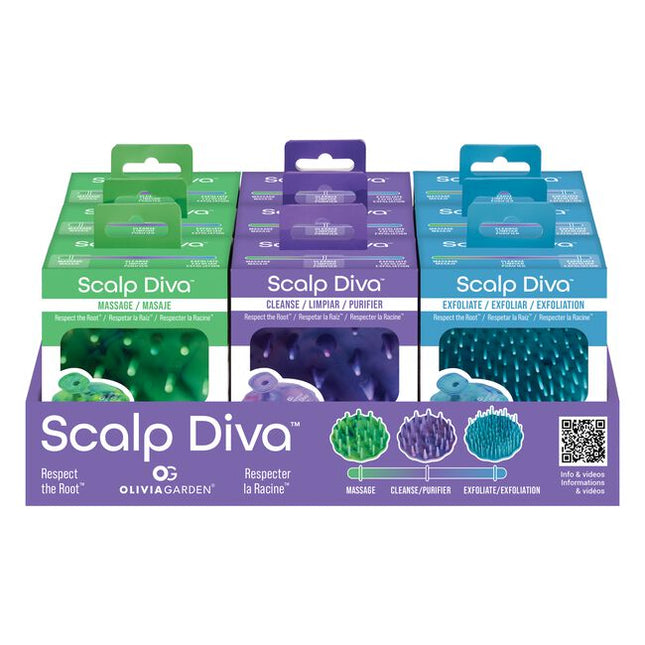 Hair health starts at the scalp - and it's time to treat it that way! The Scalp Diva collection was built on the belief that scalp care isn't just a trend - it's a science. That's why Olivia Garden took their time to get it right, designing a trio of brushes that exfoliate, cleanse, and massage with purpose; each tailored to meet different scalp needs.