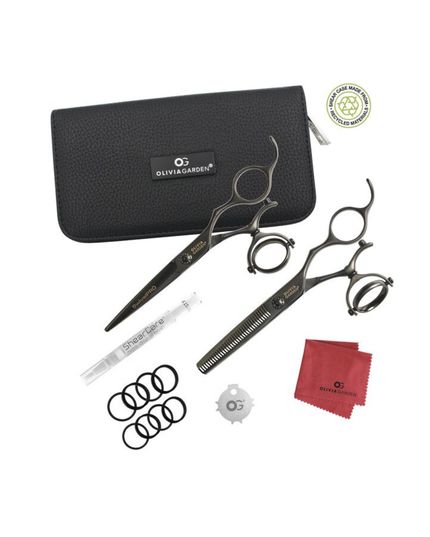 SwivelPro Shear Collection
Black titanium coating with integrated ball bearing tension dial
Special double-pivot ergonomic handle