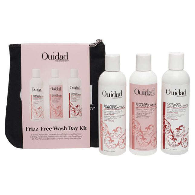 Get defined, frizz-free curls that last with this trio of best-sellers. Created for all curl types, this complete routine features our Advanced Climate Control® Defrizzing Shampoo, Defrizzing Conditioner and Heat & Humidity Gel.