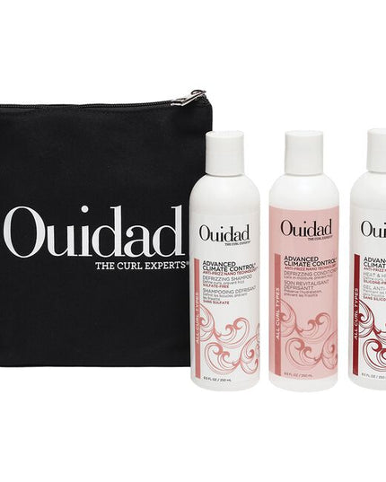Get defined, frizz-free curls that last with this trio of best-sellers. Created for all curl types, this complete routine features our Advanced Climate Control® Defrizzing Shampoo, Defrizzing Conditioner and Heat & Humidity Gel.