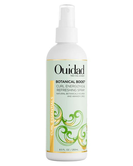 Ouidad's Botanical Boost® Curl Energizing & Refreshing Spray can be used on wet or dry hair to encourage optimal curl formation and refresh definition. The aloe vera and rosehip-based formula infuses weightless moisture, while ginseng and pro-vitamin B5 help to protect your hair from damage. The no-residue formula can be applied as often as needed without weighing down curls.
