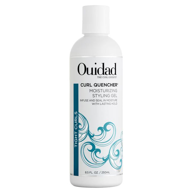 Ouidad's Curl Quencher® Moisturizing Styling Gel holds curls in place while infusing them with replenishing moisture from the inside out. Meadowfoam seed oil penetrates each strand with hydration while arnica flower helps plump and seal the cuticle for frizz-free definition. Revive your natural curl pattern with this styler that adds bounce, definition, and flexible hold.