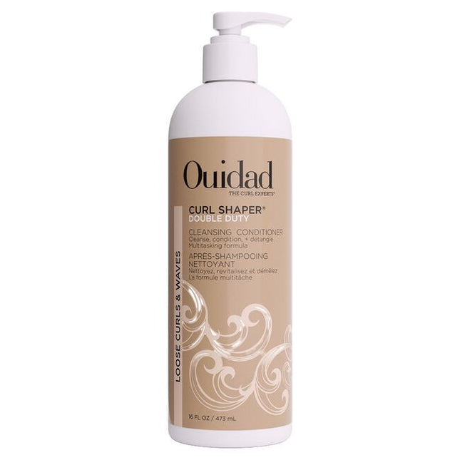 Ouidad's Curl Shaper Double Duty Cleansing Conditioner can be used as a daily conditioner or as a co-wash to cleanse and hydrate hair. This multitasking formula detangles while infusing moisture to encourage definition and add volume without weighing down your curls. When used as a co-wash, the creamy formula gently removes build-up, impurities, and excess oil without stripping your hair. However you choose to use it, rice bran oil and resurrection flower help boost moisture levels to build curl memory.
