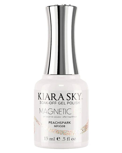 Experience the magic of magnetized nails with the Kiara Sky MagneticFX Collection. This stunning range of cat-eye gel polishes brings depth, dimension, and shimmer to every manicure. Infused with ultra-fine magnetic pigments, each shade transforms under the swipe of a magnet to reveal a mesmerizing, multi-dimensional effect.
