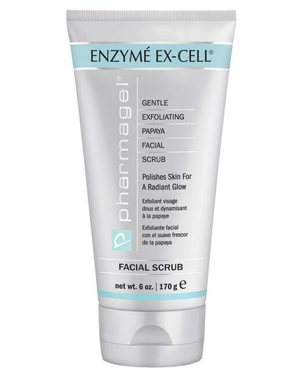 Enzyme Ex-Cell is a gentle exfoliating facial scrub that contains extracts from the papaya plant. Natural polishing grains from walnuts combine with the revitalizing benefits of papaya enzymes to gently exfoliate and help skin appear refreshed.