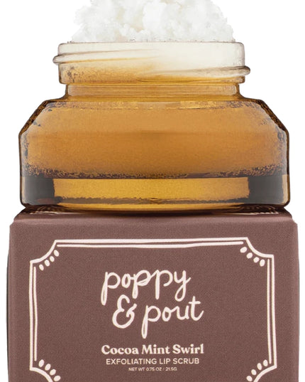 Poppy & Pout's Exfoliating Lip Scrubs are the perfect way to prep your pout for smooth, hydrated lip balm application. We use a clean combination of natural ingredients to help clean and gently exfoliate your lips. Say goodbye to dry lips, our limited edition holiday lip scrubs are sure to keep your lips exfoliated and smooth all season long. For best results, pair with a hydrating lip balm.