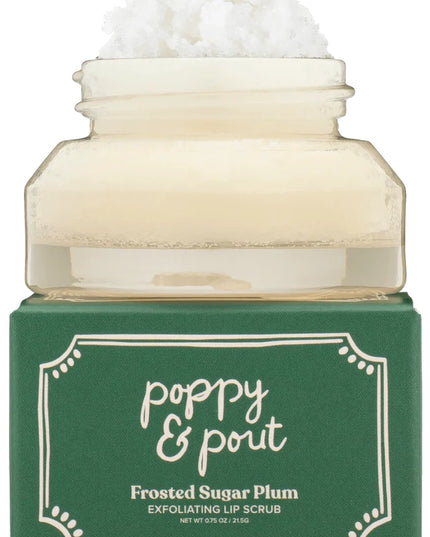 Poppy & Pout's Exfoliating Lip Scrubs are the perfect way to prep your pout for smooth, hydrated lip balm application. We use a clean combination of natural ingredients to help clean and gently exfoliate your lips. Say goodbye to dry lips, our limited edition holiday lip scrubs are sure to keep your lips exfoliated and smooth all season long. For best results, pair with a hydrating lip balm.