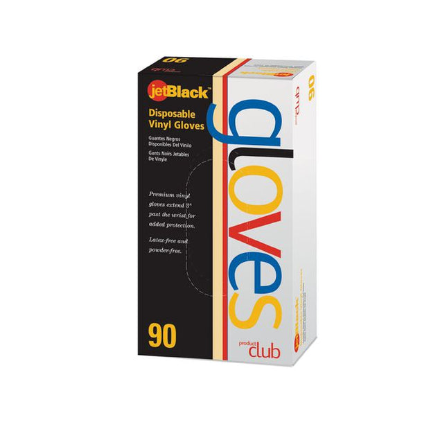 New Improved! Longer stronger! Now extends 3" past the wrist for added safety and protection. Improved strength means less chance of tearing at the cuff or in the finger tips. Ideal for all salon applications. Latex FREE and powder FREE to not irritate the skin. This glove hides all stains, does not pull the hair, and costs just pennies per pair! Available in boxes of 90. 10 boxes per case.