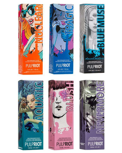 Pulp Riot's bold semi-permanent color is long lasting, intensely vivid, and fades on tone.