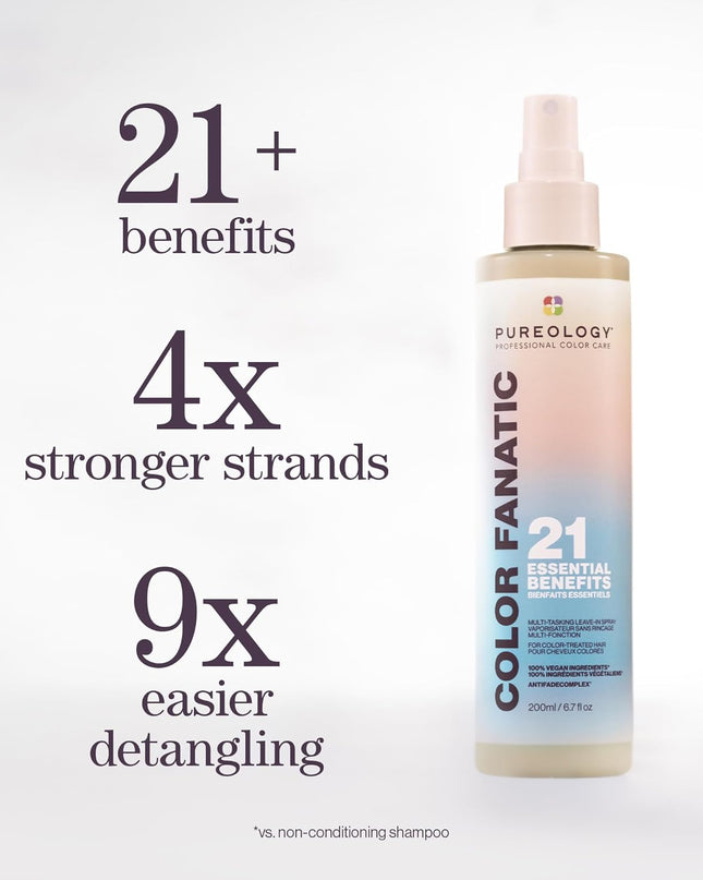Multitasking leave-in treatment with 21 benefits. Primes hair for heat, detangles, protects from damage, and adds shine from root to tip.