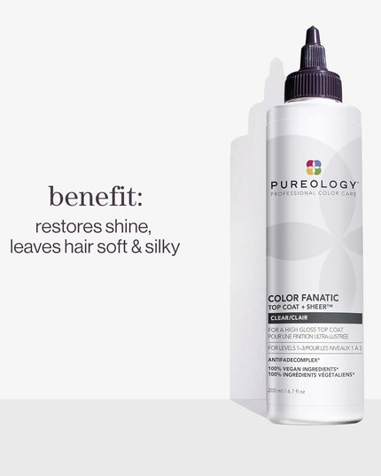 A high-gloss topcoat that neutralizes unwanted, brassy tones in just 5 minutes and lasts up to 8 washes.