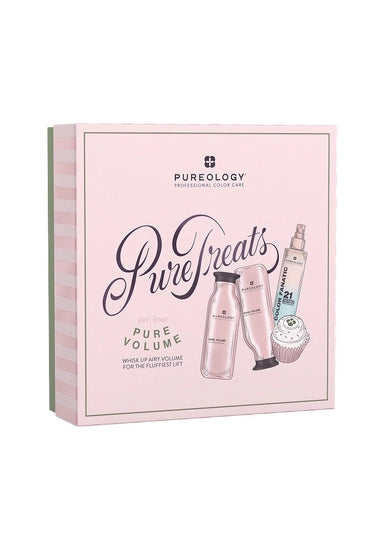 The Pureology Pure Volume Holidah Kit is your go-to system for fine, flat, and color-treated hair, delivering weightless body, lift, and movement while keeping hair soft and hydrated.