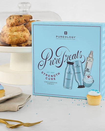 The Pureology Strength Cure Holiday Kit is your ultimate damage-repairing system, created to strengthen and restore color-treated, damaged, or over-processed hair.