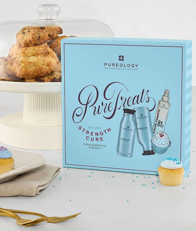 The Pureology Strength Cure Holiday Kit is your ultimate damage-repairing system, created to strengthen and restore color-treated, damaged, or over-processed hair.