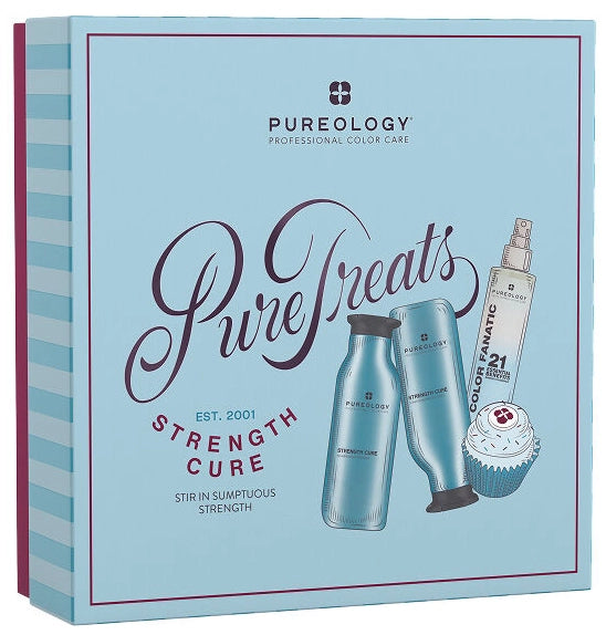 The Pureology Strength Cure Holiday Kit is your ultimate damage-repairing system, created to strengthen and restore color-treated, damaged, or over-processed hair.