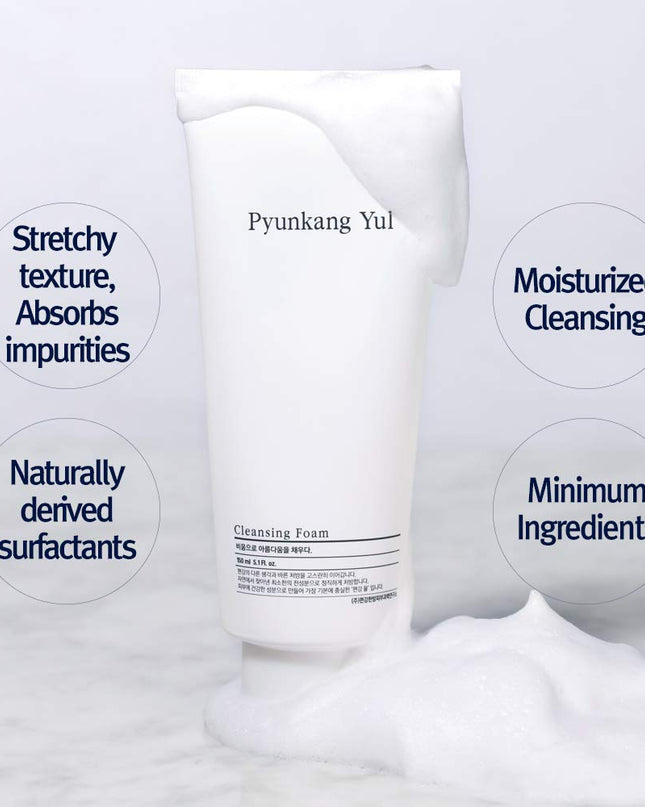 Vacuum cleaner for pores: A gentle but mighty cleansing foam made with ledebouriella seseloides extract that delivers highly effective cleansing with lots of delightful bubbles. The stretchy consistency of Pyunkang Cleansing Foam adheres to dirt and oil trapped within pores and removes it, leaving skin feeling clean and fresh without drying.