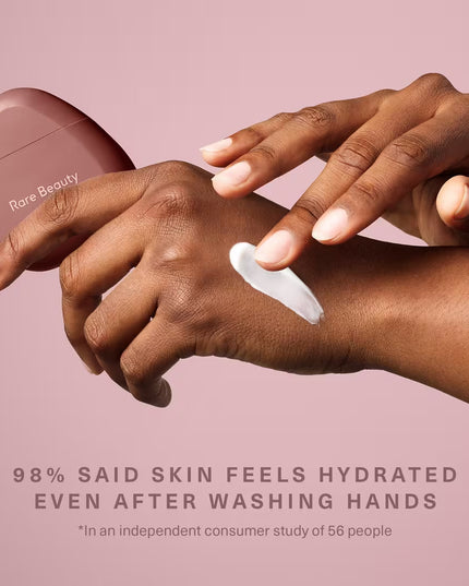 With a warm, cozy scent, Rare Beauty Find Comfort Hydrating Hand Cream absorbs quickly to hydrate skin for up to 16 hours while nourishing and softening with a fresh, non-greasy feel.
