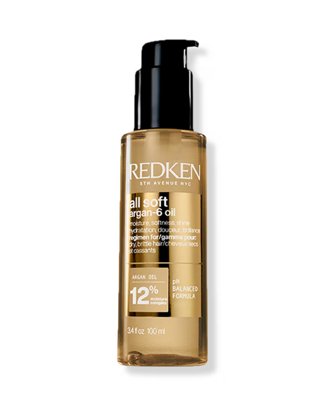 Redken All Soft Argan-6 Oil for dry hair looking for moisture, softness shine, strength and heat protection.