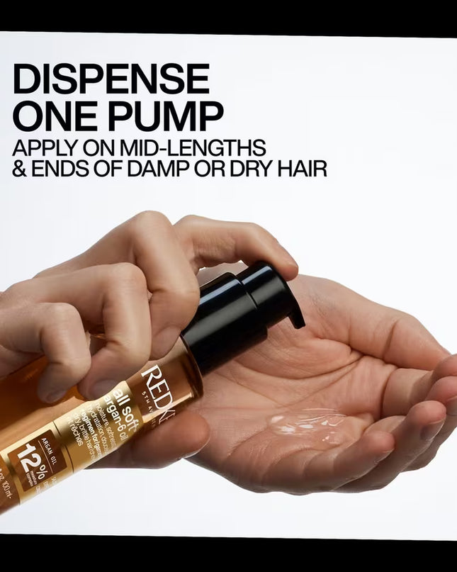 Redken All Soft Argan-6 Oil for dry hair looking for moisture, softness shine, strength and heat protection.