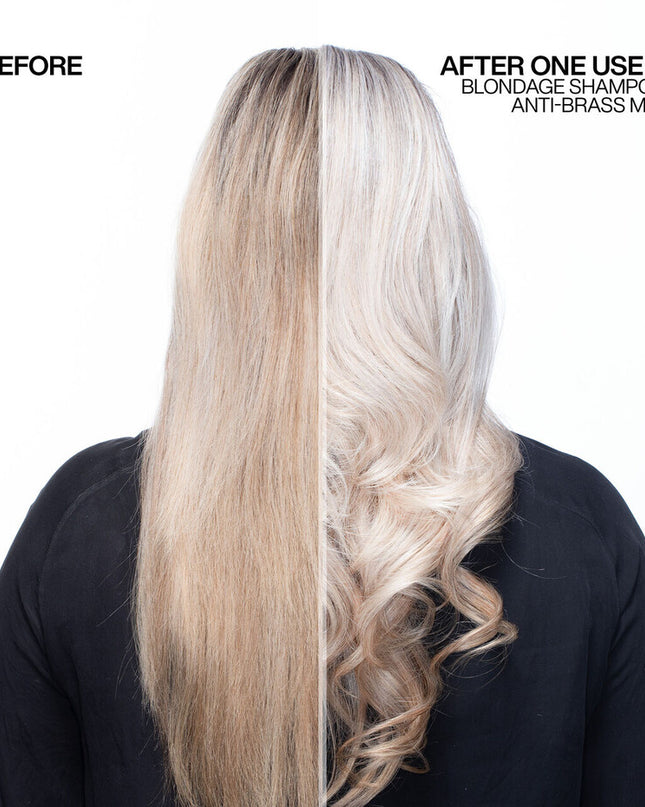 Ultra pigmented color depositing anti brass purple hair mask for blonde hair.