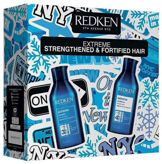 Limited edition holiday set that includes 16.9 Oz. Extreme Shampoo and Conditioner.