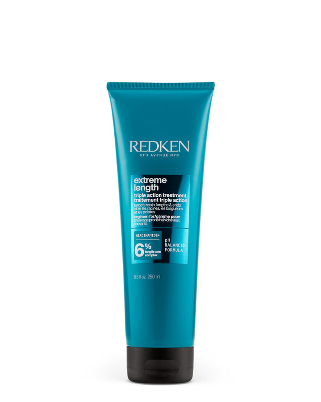 5 minute triple action treatment mask that helps promote a healthy, nourished scalp, strengthen the lengths, and visibly reduce split ends for longer, stronger hair. Formulated with Length Care Complex, featuring biotin, niacinamide and castor oil.