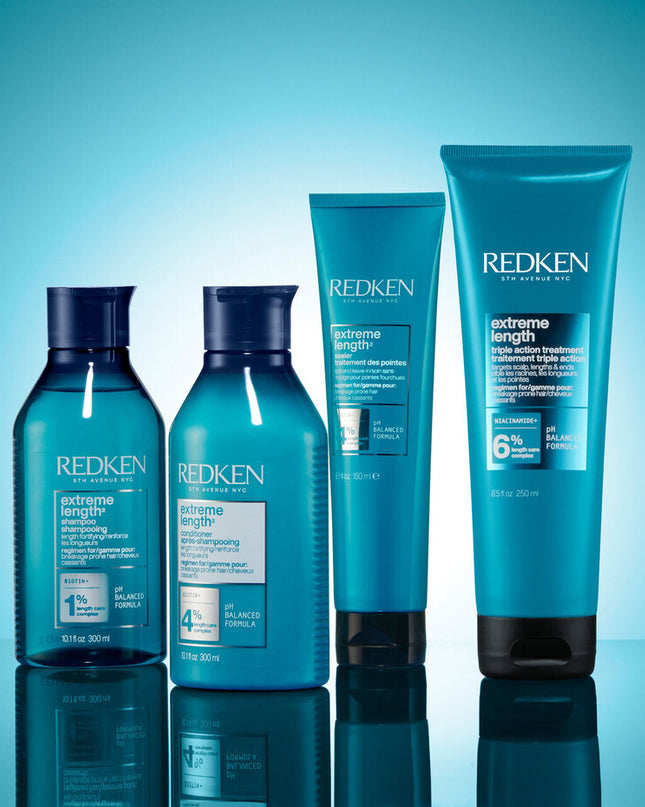 5 minute triple action treatment mask that helps promote a healthy, nourished scalp, strengthen the lengths, and visibly reduce split ends for longer, stronger hair. Formulated with Length Care Complex, featuring biotin, niacinamide and castor oil.