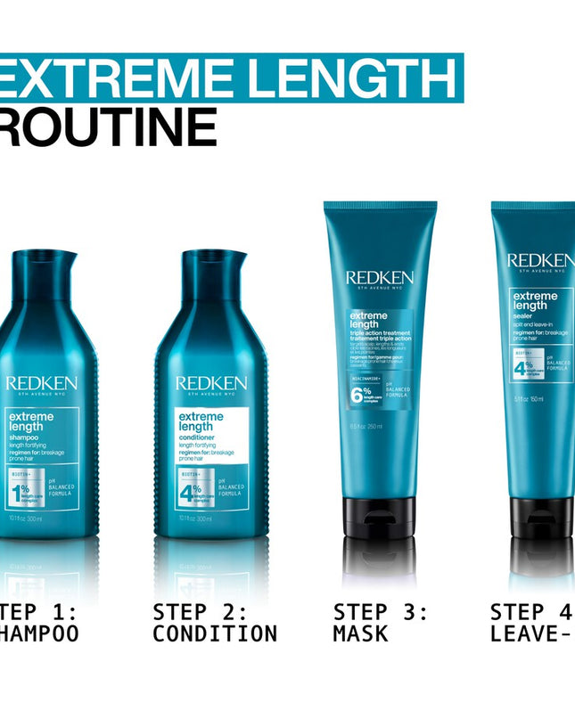 5 minute triple action treatment mask that helps promote a healthy, nourished scalp, strengthen the lengths, and visibly reduce split ends for longer, stronger hair. Formulated with Length Care Complex, featuring biotin, niacinamide and castor oil.