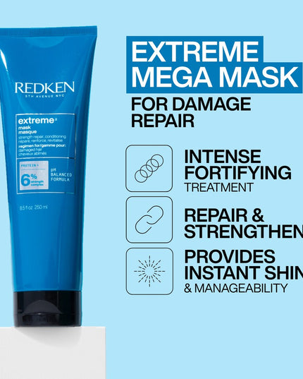 Rinse out treatment and hair mask for strength repair to damaged hair.