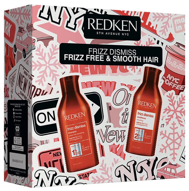 Limited edition holiday set that includes 16.9 Oz. Frizz Dismiss Shampoo and Conditioner.