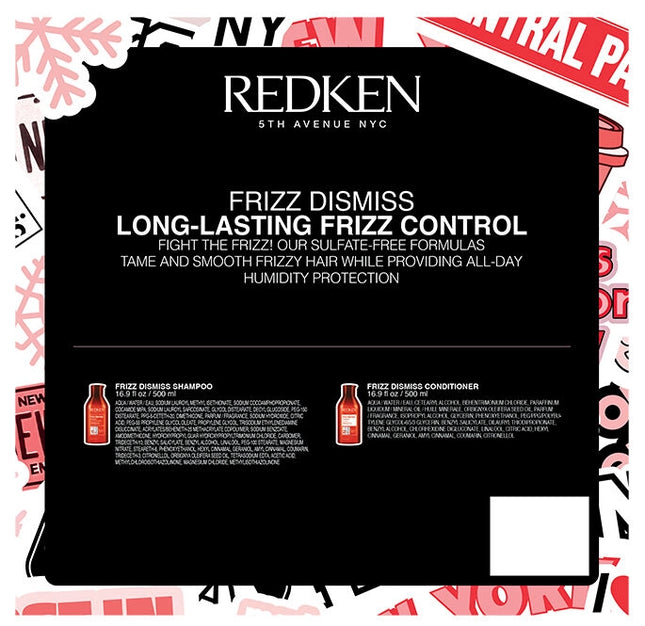 Limited edition holiday set that includes 16.9 Oz. Frizz Dismiss Shampoo and Conditioner.
