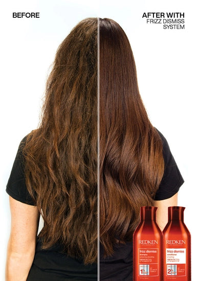 Frizz Dismiss Instant Deflate is a hair oil-in-serum suitable for all hair types that helps control the excess volume on puffy, frizzy hair caused by humidity.