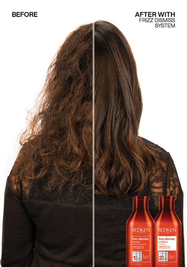 Frizz Dismiss Instant Deflate is a hair oil-in-serum suitable for all hair types that helps control the excess volume on puffy, frizzy hair caused by humidity.