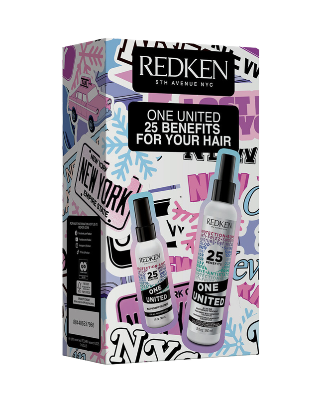 Limited edition holiday set that includes a full-size and travel-size One United Leave-in Conditioner.
