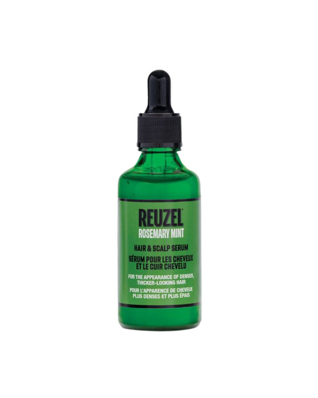 Rosemary Mint Hair & Scalp Serum is a weightless serum featuring REUZEL’sproprietary R3 Peptide and Cellular Nutrient Complex. Designed to supportscalp balance and visible hair resilience delivering the appearance offuller-looking hair, while helping reduce the appearance of visible shedding.