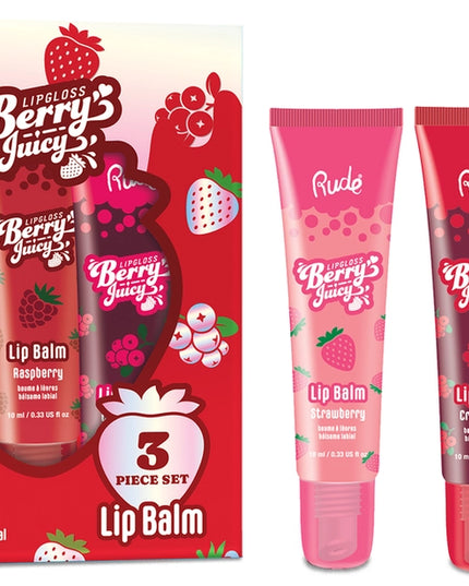 Get ready to gloss without the gluey mess. The Berry Juicy Lip Balm Duo delivers the ultimate wet-look shine with zero stickiness. Packed with moisture-loving ingredients like Shea Butter Extract and Petrolatum, each balm glides on effortlessly to keep lips hydrated, juicy, and visibly plump. This perfectly picked berry trio balm is your go-to for pocket-sized shine and lip-loving care.