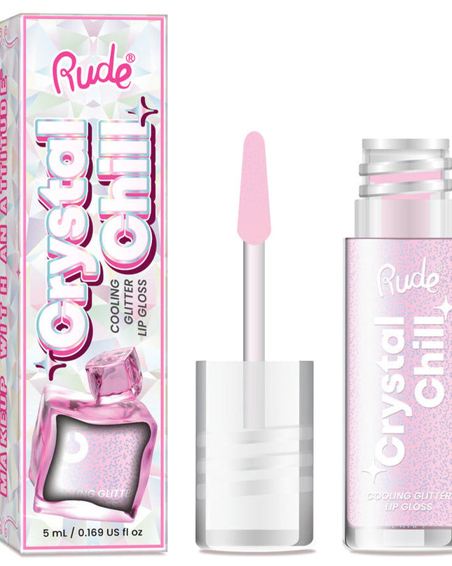 Embrace the Chill. Meet your new go-to gloss for lips that look icy and feel cool. Crystal Chill delivers a dazzling, iridescent glitter finish with a refreshing cooling sensation that instantly perks up your pout. Wear it solo for a frosty shimmer or layer it over your fave lip color to level up your look.