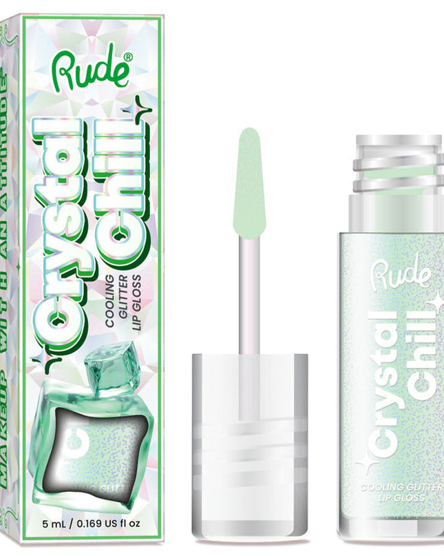 Embrace the Chill. Meet your new go-to gloss for lips that look icy and feel cool. Crystal Chill delivers a dazzling, iridescent glitter finish with a refreshing cooling sensation that instantly perks up your pout. Wear it solo for a frosty shimmer or layer it over your fave lip color to level up your look.