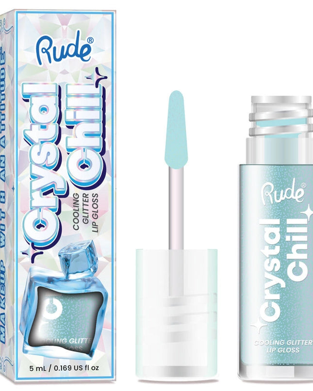Embrace the Chill. Meet your new go-to gloss for lips that look icy and feel cool. Crystal Chill delivers a dazzling, iridescent glitter finish with a refreshing cooling sensation that instantly perks up your pout. Wear it solo for a frosty shimmer or layer it over your fave lip color to level up your look.